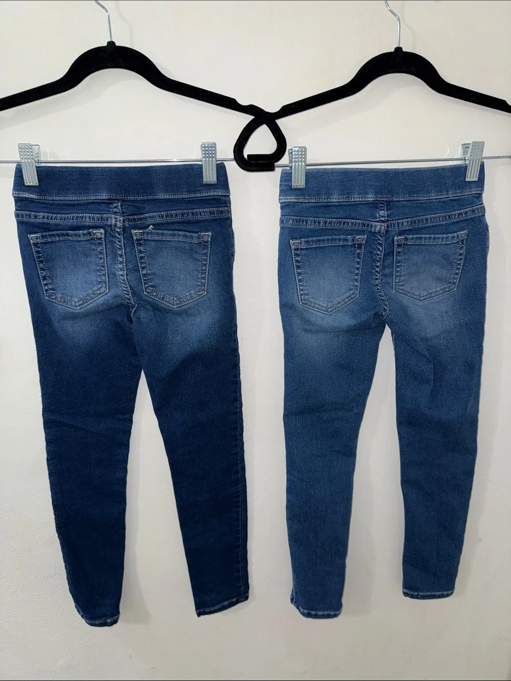 Girls Dark Blue Pull-On Jeggings - Twin Pack